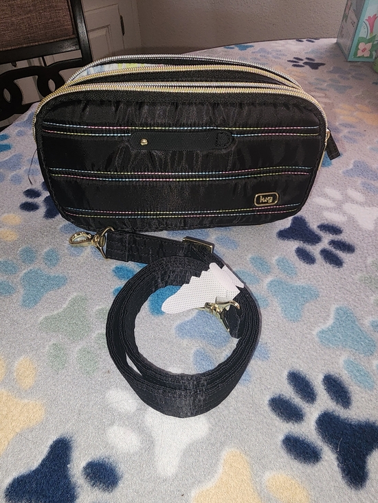 lug Handbags - lug Black Crossbody Bag with Rainbow Stitching